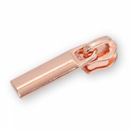 Four Rectangle Zipper Pulls Rose Gold - Size 3