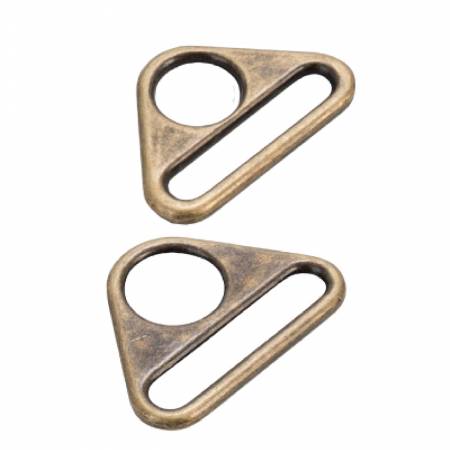 Two Triangle Rings 1 1/2" Antique Brass
