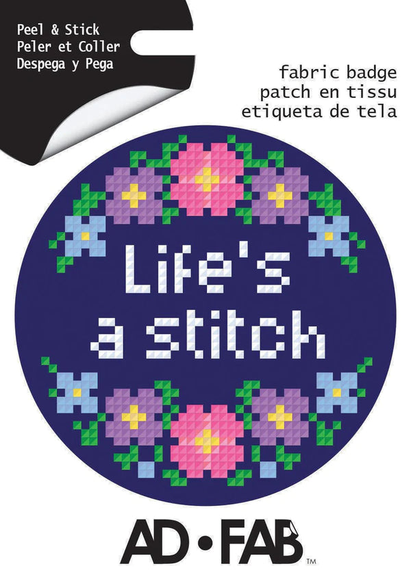 Life's a Stitch Adhesive Fabric Sticker