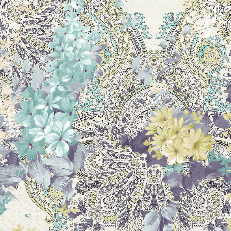 Peacock Walk - Frost Pure Paisley