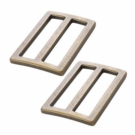 Two Widemouth Sliders 1 1/2" Antique Brass